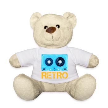 Tape in retro look vintage and cassette design - Teddy Bear - white - Front