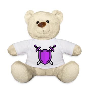 RPG Shield Swords Crest - Teddy Bear - white - Front