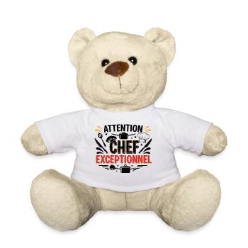 Attention Exceptional Chef - Teddy Bear - white - Front