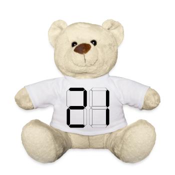 NUMBER 21 Twenty-One Gift Digital - Teddy Bear - white - Front
