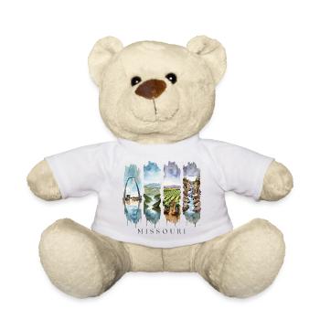 Missouri Vacation Travel – Gateway Arch Motif - Teddy Bear - white - Front