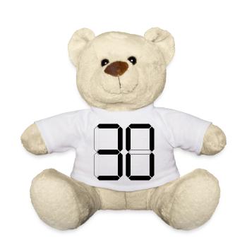 NUMBER 30 Thirty Birthday Gift Digital - Teddy Bear - white - Front
