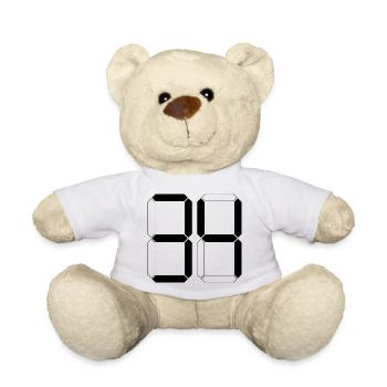NUMBER 34 Thirty-Four Gift Digital - Teddy Bear - white - Front