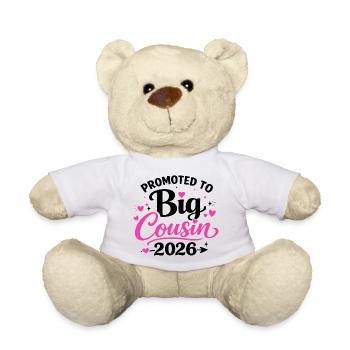Adorable Cousin Design Hearts and Stars - Teddy Bear - white - Front