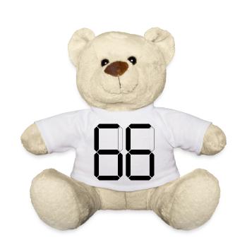 NUMMER 66 Sechsundsechzig Geschenk Digital - Teddy - Weiß - Vorne