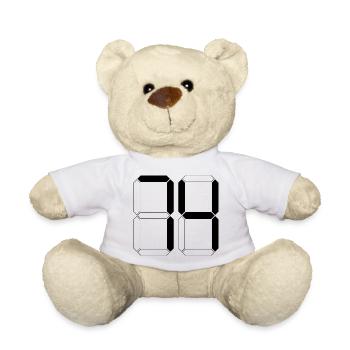 NUMBER 74 Seventy-Four Gift Digital - Teddy Bear - white - Front