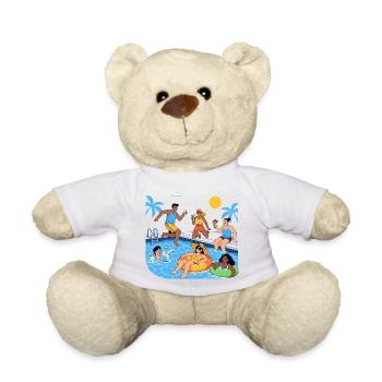 Sommerspaß am Pool Party Gute Laune - Teddy - Weiß - Vorne