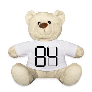 NUMBER 84 Eighty-Four Gift Digital - Teddy Bear - white - Front