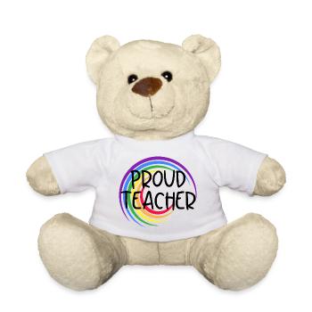 Proud Teacher LGBTQ Pride Rainbow Design - Teddy Bear - white - Front