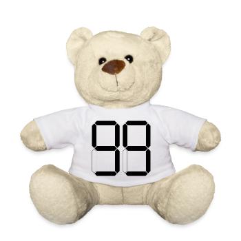 NUMBER 99 Ninety-Nine Gift Digital - Teddy Bear - white - Front