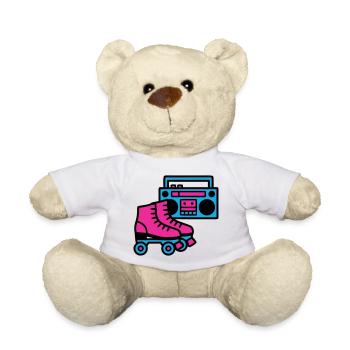 Rollschuhe Boombox 80er Retro - Teddy - Weiß - Vorne