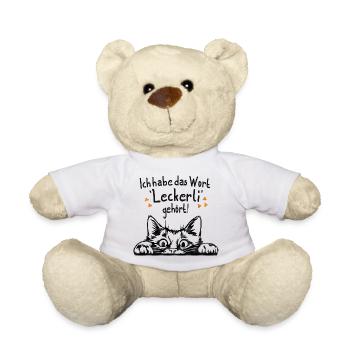 Ich habe das Wort Leckerli gehört Lustige Katze - Teddy - Weiß - Vorne