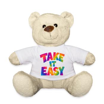TAKE IT EASY – Relaxed into summer mode - Teddy Bear - white - Front