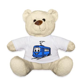 Straßenbahn-Cartoon - Teddy - Weiß - Vorne