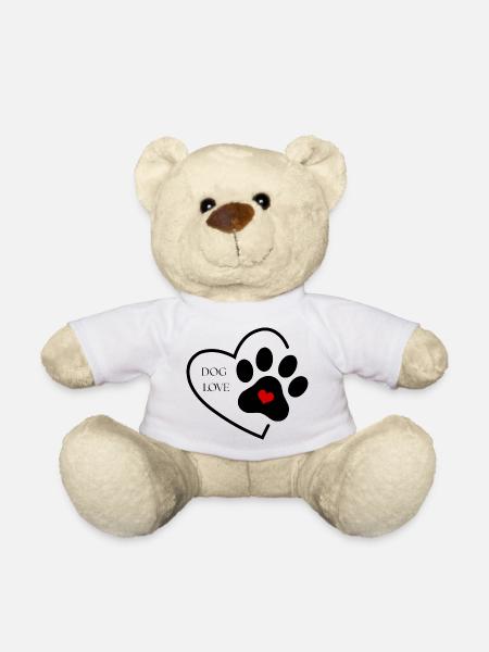Dog Love – Heart Paw - Teddy Bear - white