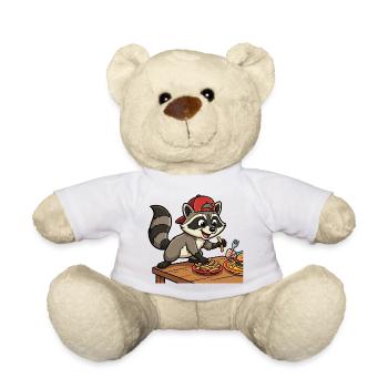 Pommesdieb: Lustiges Racoon Motiv Kinder - Teddy - Weiß - Vorne