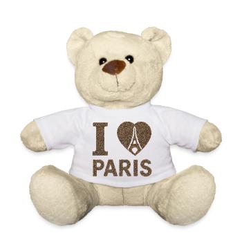 I Heart Paris Crowd Art - Teddy - Weiß - Vorne