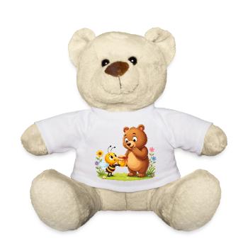 Honey Friends Bear and Bee - Teddy Bear - white - Front