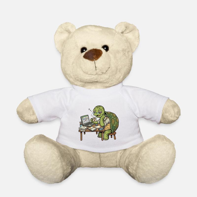 Monday Mood Turtle - Teddy Bear - white