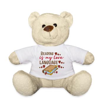 Lesen ist meine Liebessprache – Buch Design - Teddy - Weiß - Vorne