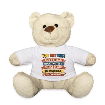 Motivationsaufkleber Bunte Positive Schulprüfung - Teddy - Weiß - Vorne