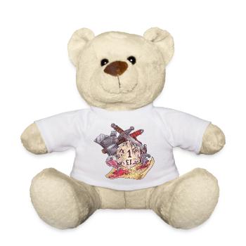 Rollenspiel Tabletop D20 Würfel Geschenk Fail - Teddy - Weiß - Vorne