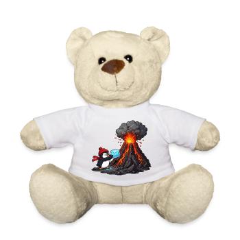 Pingouin et volcan avec des glaçons - Nounours - blanc - Devant