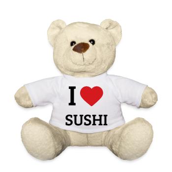 I Love Sushi Spruch – Lustiges Japan Food Design - Teddy - Weiß - Vorne