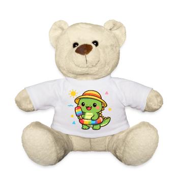 Kawaii Alligator mit Regenbogen Eis - Teddy Bear - white - Front