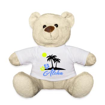Écriture néon Hibiscus Aloha - Nounours - blanc - Devant