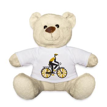 Goldene Radfahrer-Silhouette - Teddy - Weiß - Vorne