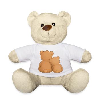 Kuschelbären Freundschaft Zusammenhalt Tiermotiv - Teddy - Weiß - Vorne
