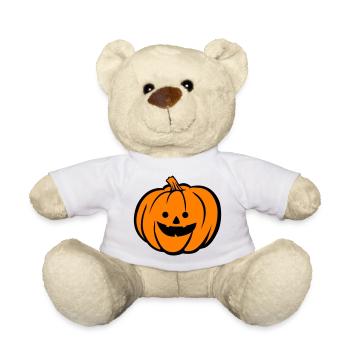 Grusel Kürbis Halloween Motiv - Teddy - Weiß - Vorne