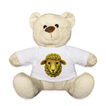 Kiwi Sheep | Cute Fruit Animal Motif - Teddy Bear - white - Front