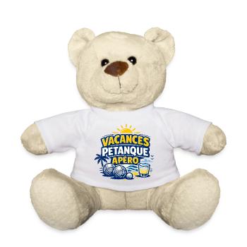 Vacances Pétanque Apéro Humour Été - Nounours - blanc - Devant
