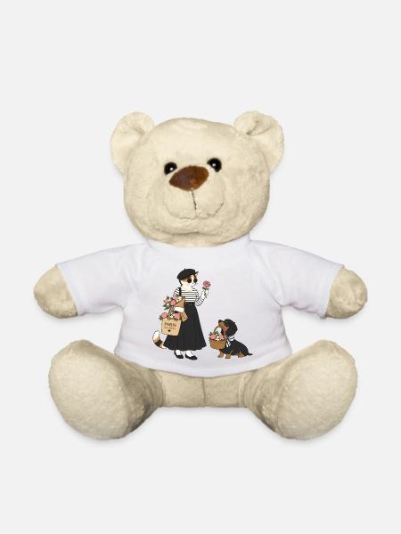 Parisflair Katze & Dackel – Mon Amour - Teddy - Weiß