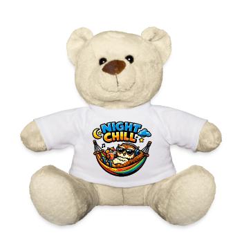 Nacht Chill Eule in Hängematte - Teddy - Weiß - Vorne