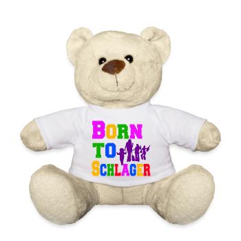 Born To Schlager – Buntes Tanzdesign - Teddy - Weiß - Vorne