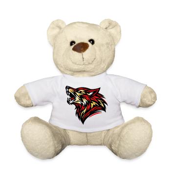 Tribal Tiger in Flames - Teddy Bear - white - Front