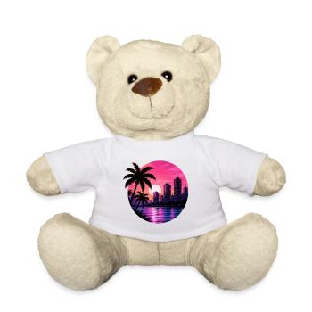 Neon Palm City Sonnenuntergang - Teddy - Weiß - Vorne