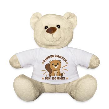 Kindergarten Ich Komme Kindergartenkind Biber - Teddy - Weiß - Vorne