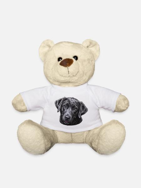 Illustration de la tête de Labrador noir - Nounours - blanc
