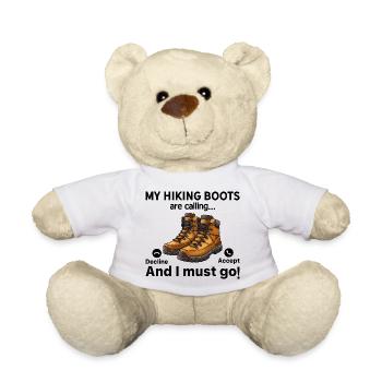 Randonnée drôle - Mes bottes de randonnée m’appellent... et - Nounours - blanc - Devant