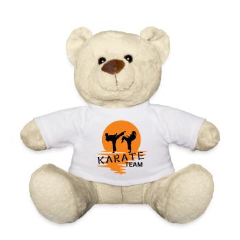Karate Duo Sunrise Silhouette - Teddy Bear - white - Front
