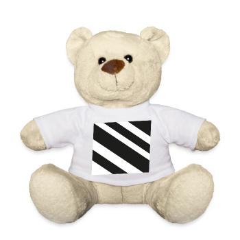 Motif diagonal noir blanc - Nounours - blanc - Devant