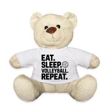 Mange. Dors. Volley. Répétez. - Nounours - blanc - Devant