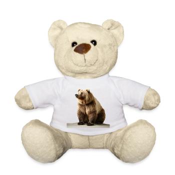 Un ours brun à la relle - Nounours - blanc - Devant