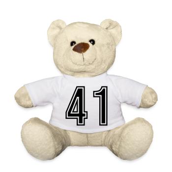 41 Number symbol - Teddy Bear - white - Front