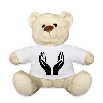Open Hands Hand Gesture - Teddy Bear - white - Front