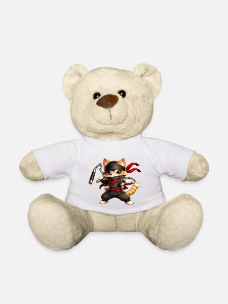 Ninja Katze - Teddy - Weiß